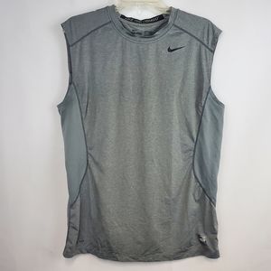 Nike tank top men's grey gray work out dri fit size Large reflecting